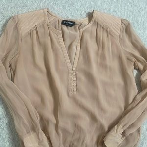 Bebe sheet long sleeve silk blouse